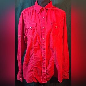 CRUEL Red Button Down Shirt